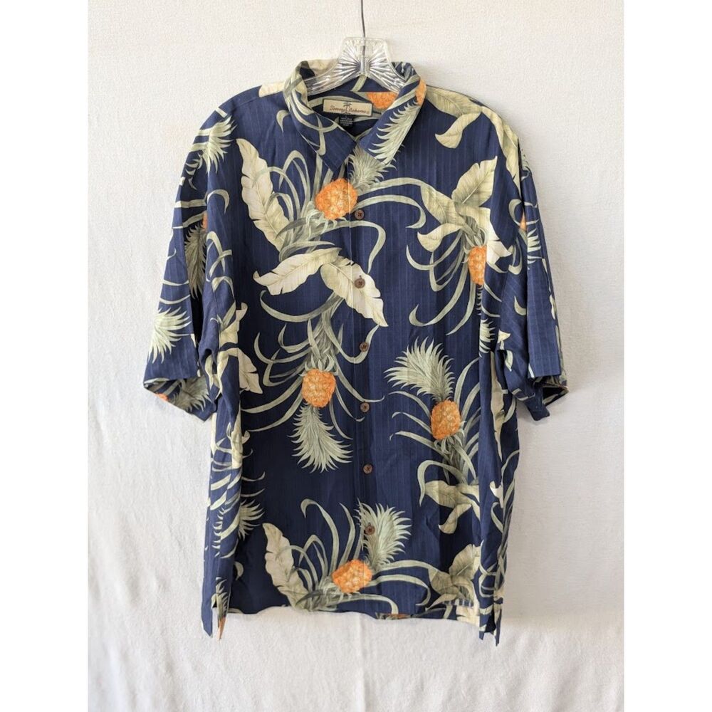 Tommy Bahama All Over Pineapple Print Silk Button Up Shirt Men's Size Large